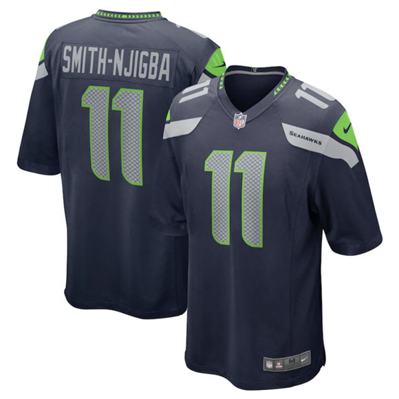 Men's Navy Seattle Seahawks ACTIVE PLAYER Custom Stitched Game Jersey